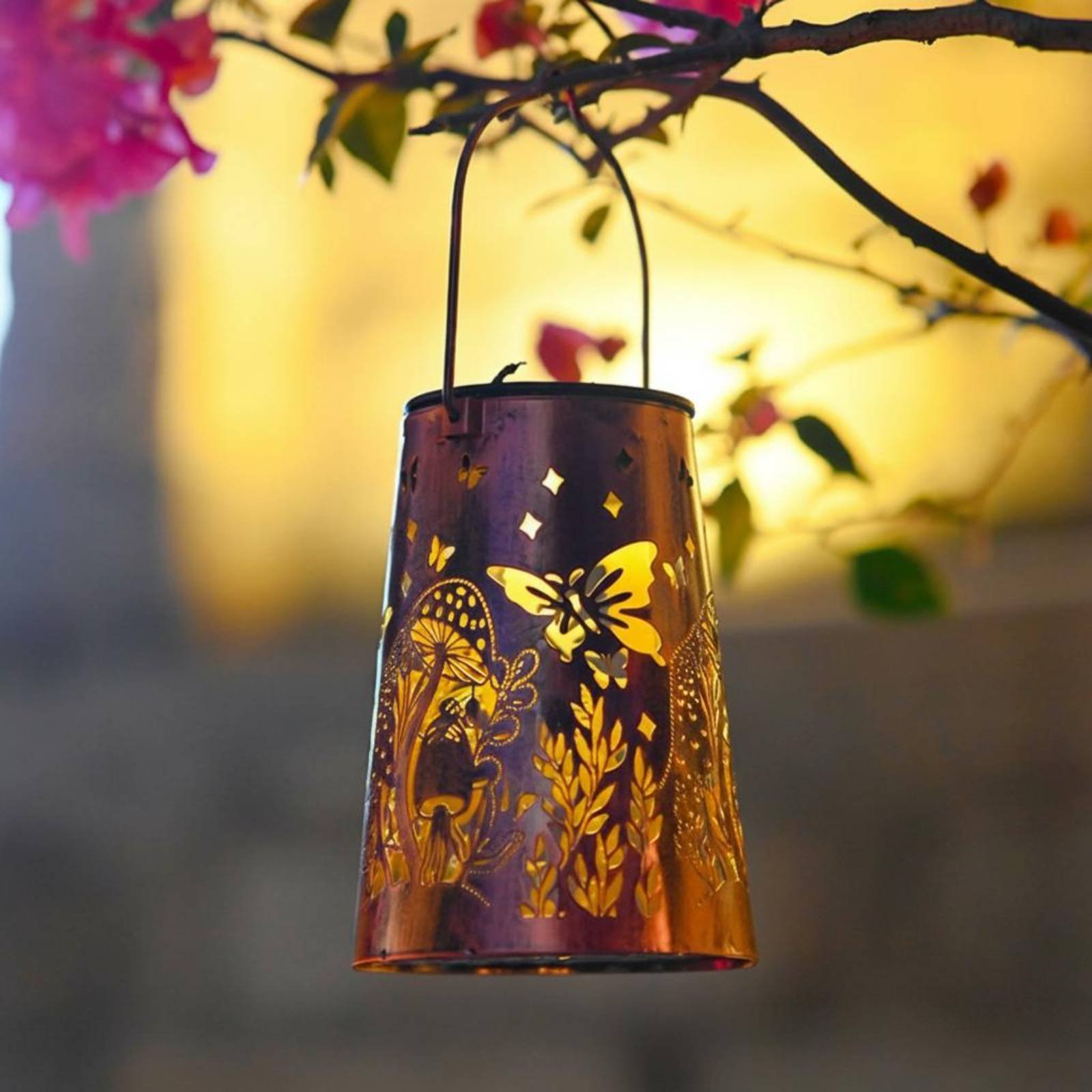Hanging Outdoor Lighting - Bloementuinlantaarn Patroon Tuinverlichting Automatisch aan/uit Schakelbaar