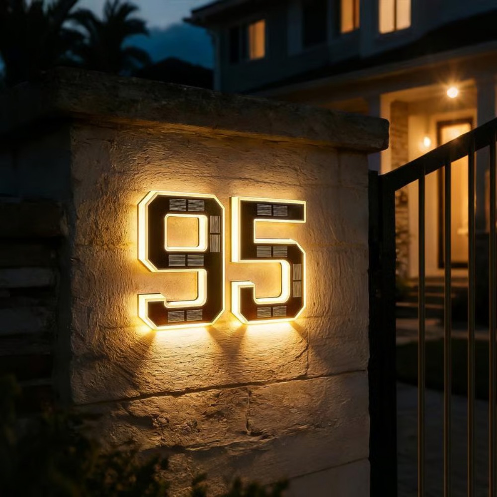 Outdoor Lighting Led Fixtures - Nieuw zonne-adresbord LED-huisnummerlicht Waterdicht verlicht deurnummerbord