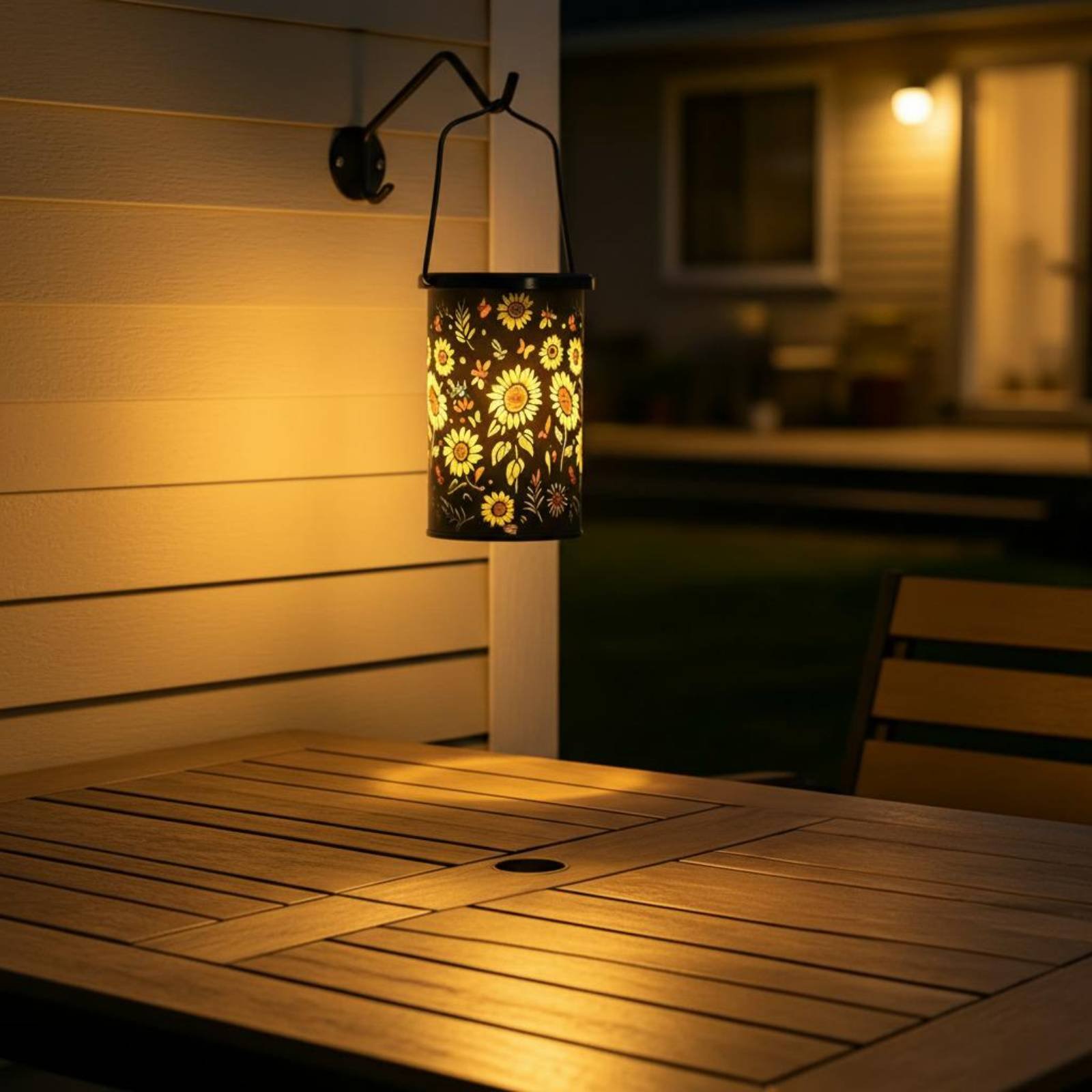 Hanging Outdoor Lighting - Bloemenlantaarn Vintage design hangende zonnelantaarn Geëtst