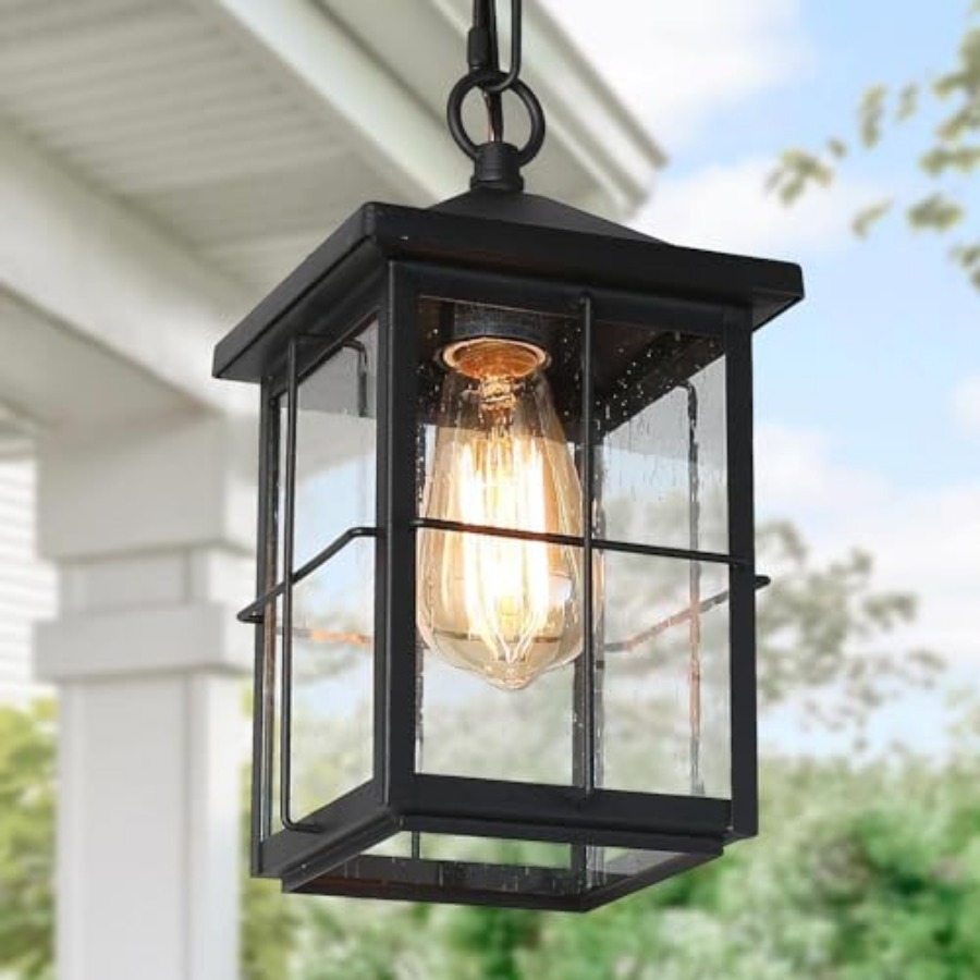 Hanging Outdoor Lighting - Hanglamp voor buiten, boerderijstijl zwart anti-roest