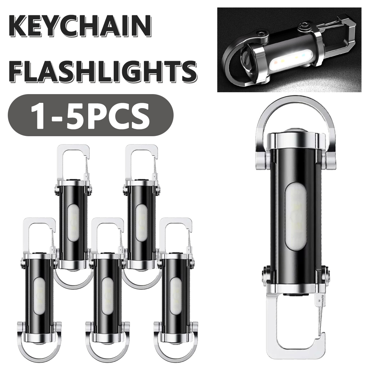 Hanging Outdoor Lighting - Krachtige EDC LED-zaklamp sleutelhanger Oplaadbare hangende