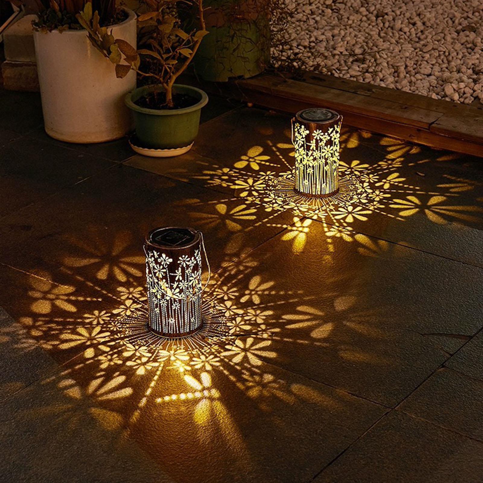 Outdoor Lighting Yard - Zonne-lantaarns Kleurrijke metalen bloemlampen Zonne-verlichting Buitenpad