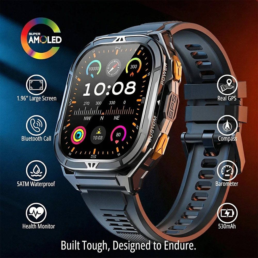 Outdoor Lighting For Steps - Luxe AMOLED Smartwatch Echte GPS 5ATM
