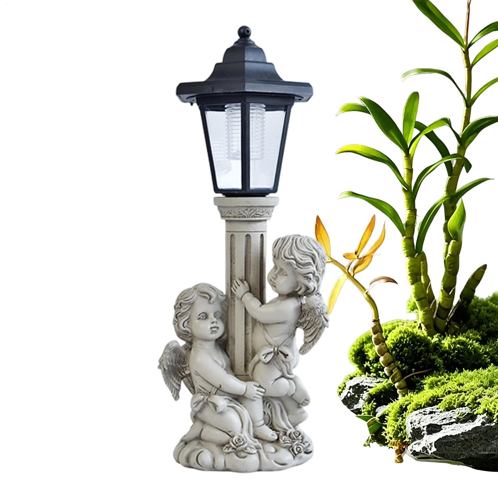 Outdoor Lighting Yard - Tuinbeelden verlichten automatisch op/af, hars sculptuur