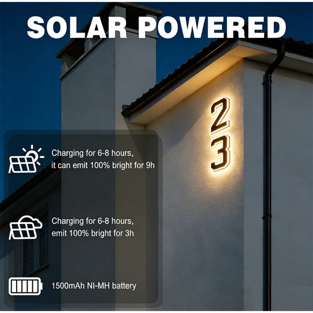 Nieuw zonne-adresbord LED-huis - Outdoor Lighting Led Fixtures recensie en prijs