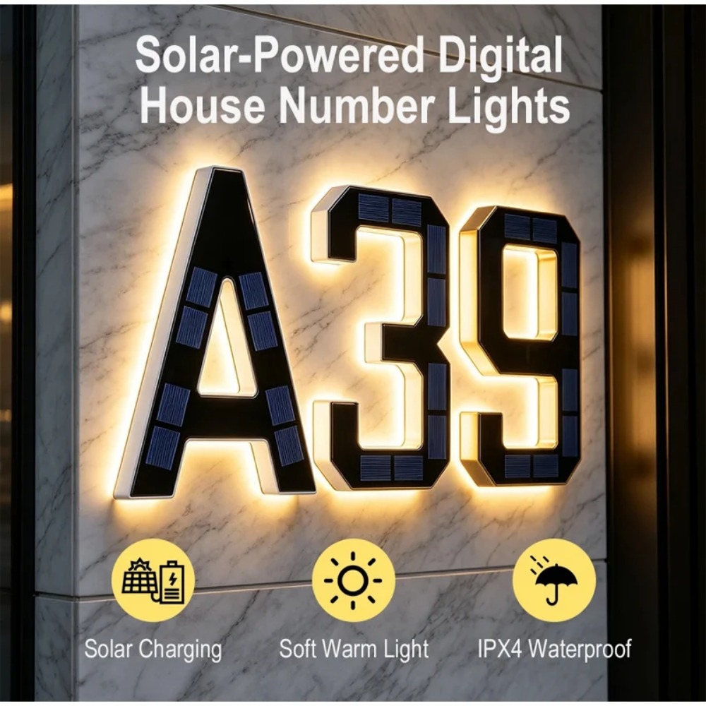Nieuw zonne-adresbord LED-huis - Outdoor Lighting Led Fixtures recensie en prijs