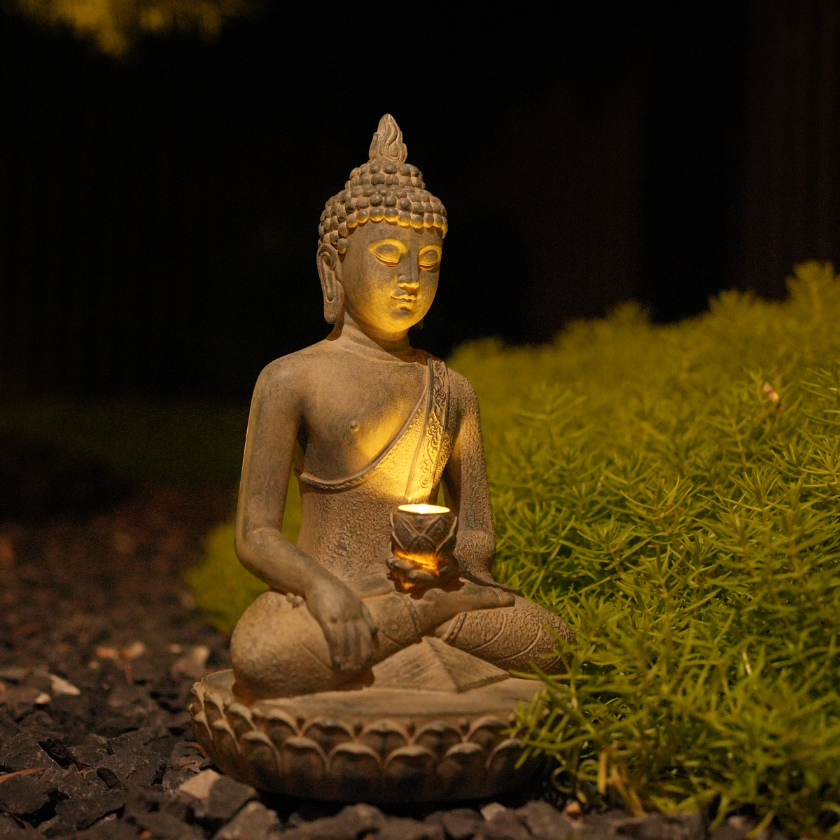 Zen-geïnspireerd Boeddhabeeld  - Outdoor Zen Lighting recensie en prijs