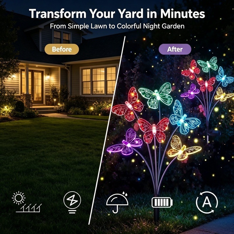 Vlinderlampen op zonne-energie - Outdoor Lighting Yard recensie en prijs
