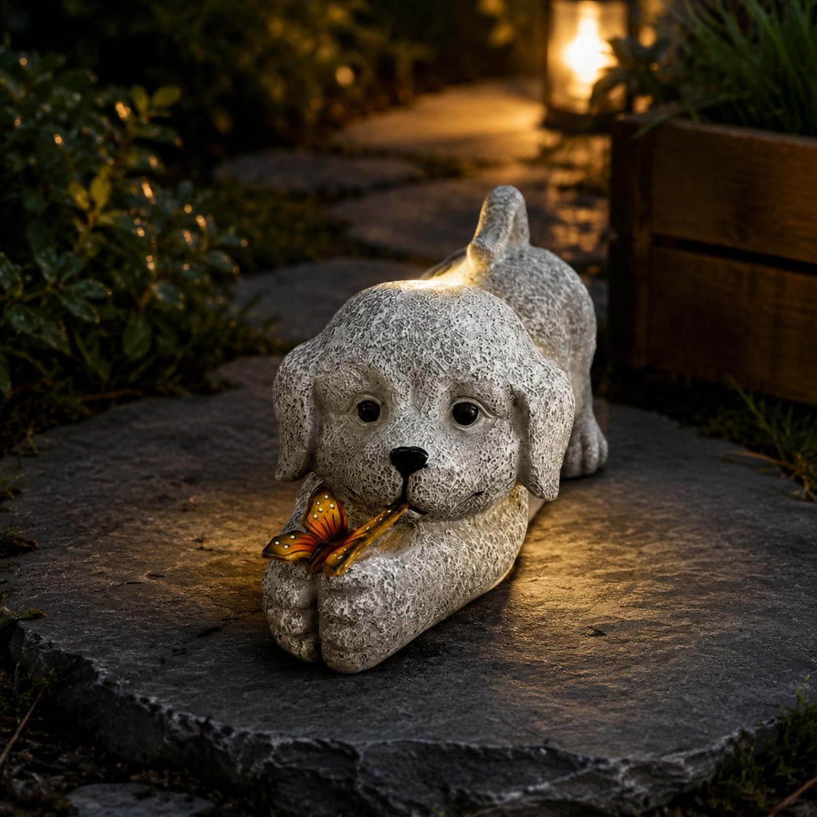 Solar Dog Statue Resin Craft S - Outdoor Lighting Yard recensie en prijs