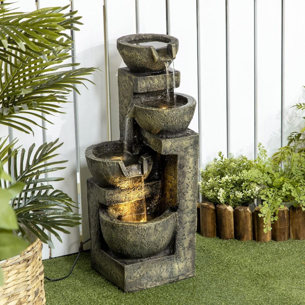 4-laags stenen waterval met wa - Outdoor Zen Lighting recensie en prijs